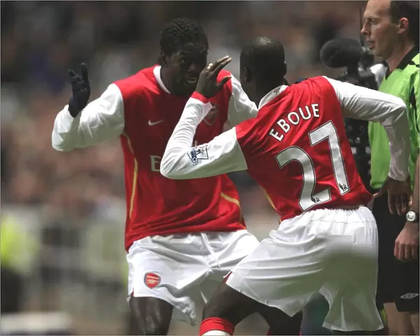 Adebayor and Eboue: United in Victory - The Thrilling Moment of Their Arsenal Goal