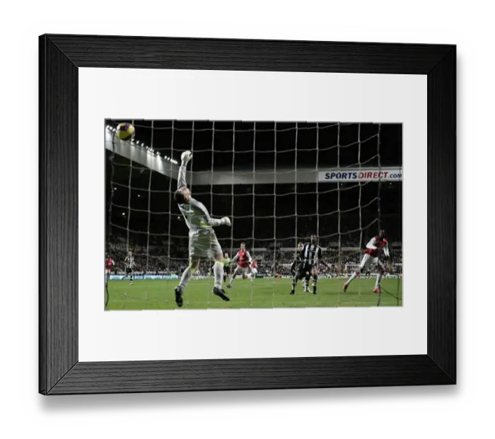 : Adebayor Scores Dramatic Equalizer Past Shay Given, Arsenal vs. Newcastle, Barclays Premier League, 2007 : Adebayor Scores Dramatic Equalizer Past Shay Given, Arsenal vs. Newcastle, Barclays Premier League, 2007