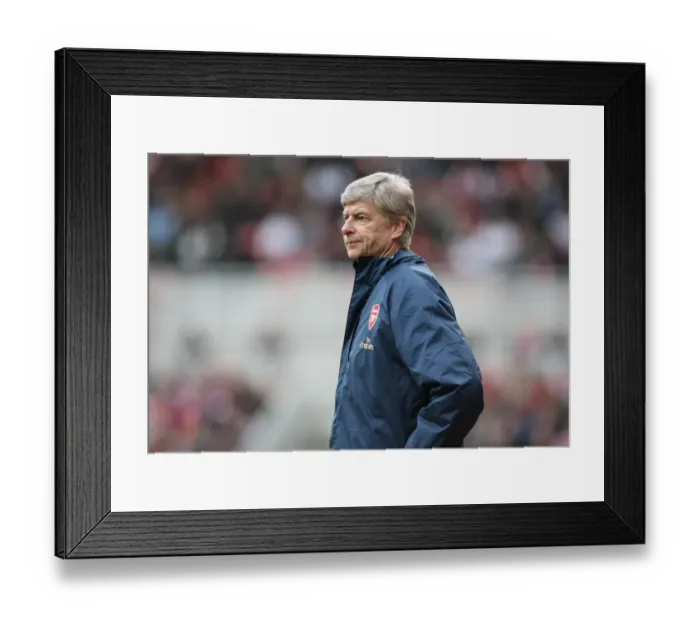 Framed Print : Arsene Wenger Guides Arsenal to a 2:1 Win over Middlesbrough in the Premier League