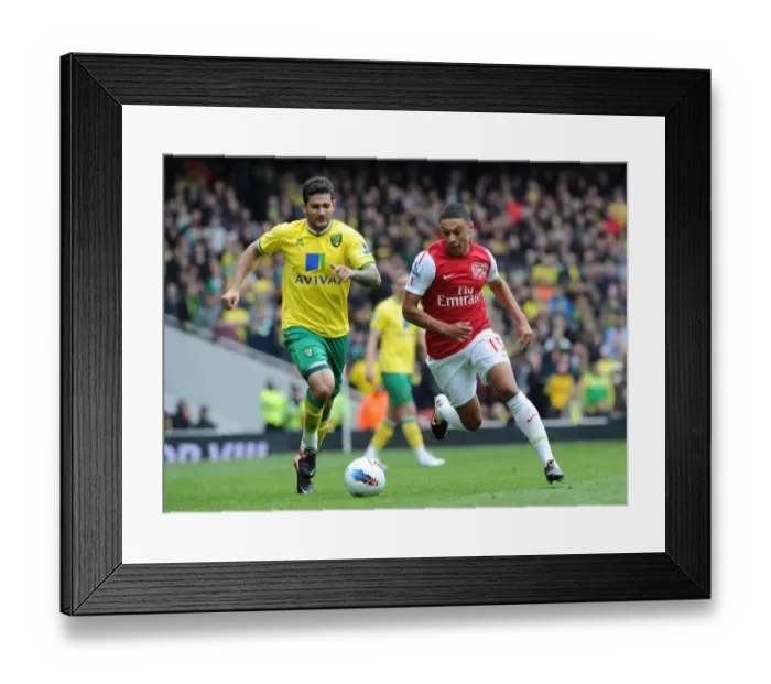 Framed Print : Alex Oxlade-Chamberlain (Arsenal) Bradley Johnson (Norwich). Arsenal 3: 3 Norwich City Framed Print : Alex Oxlade-Chamberlain (Arsenal) Bradley Johnson (Norwich). Arsenal 3: 3 Norwich City