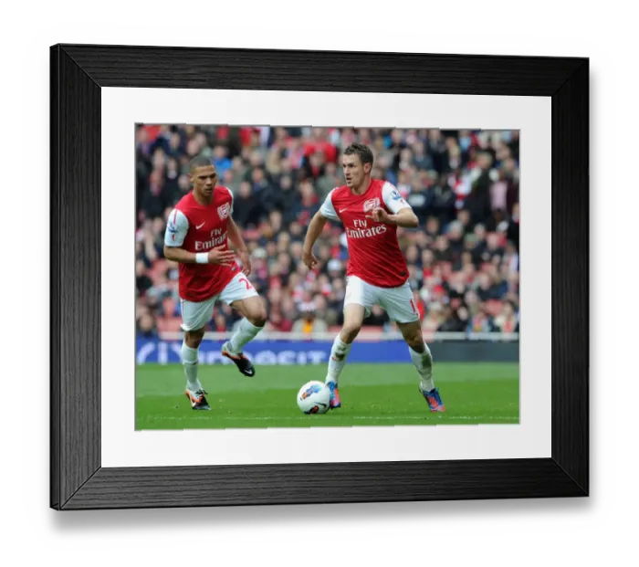 Framed Print : Aaron Ramsey and Kieran Gibbs (Arsenal). Arsenal 3: 3 Norwich City. Barclays Premier League Framed Print : Aaron Ramsey and Kieran Gibbs (Arsenal). Arsenal 3: 3 Norwich City. Barclays Premier League