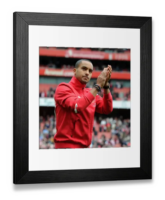 Framed Print : Theo Walcott Celebrates with Arsenal Fans: Arsenal vs Norwich City, Premier League 2011-12 Framed Print : Theo Walcott Celebrates with Arsenal Fans: Arsenal vs Norwich City, Premier League 2011-12