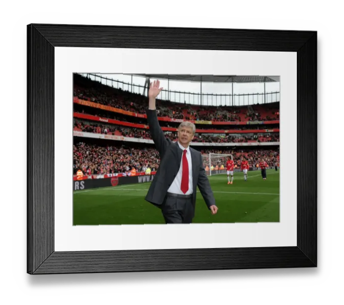 Framed Print : Arsene Wenger the Arsenal Manager during the lap to thank the fans for their support Framed Print : Arsene Wenger the Arsenal Manager during the lap to thank the fans for their support
