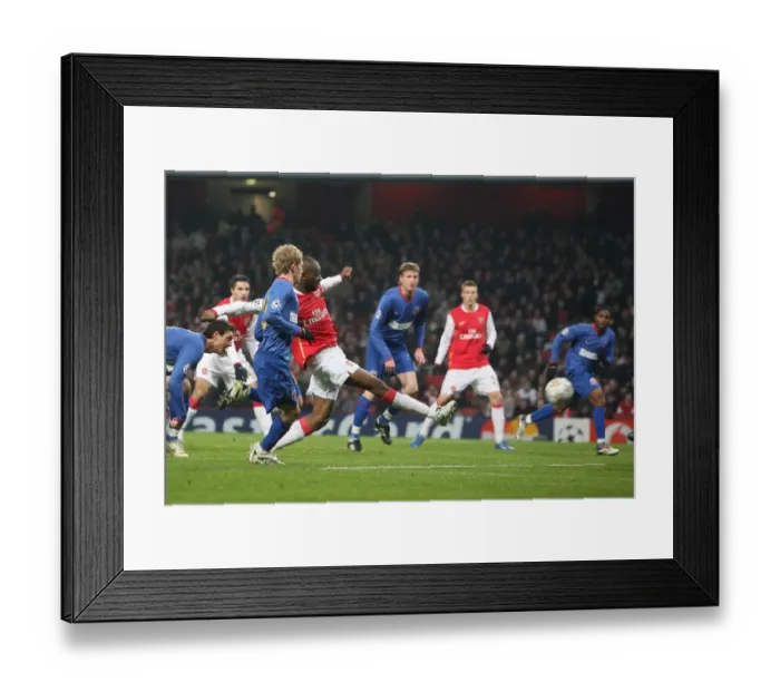 Framed Print : Abu Diaby shoots past Bucuresti keeper Robinson Zapata to score the 1st Arsenal goal Framed Print : Abu Diaby shoots past Bucuresti keeper Robinson Zapata to score the 1st Arsenal goal