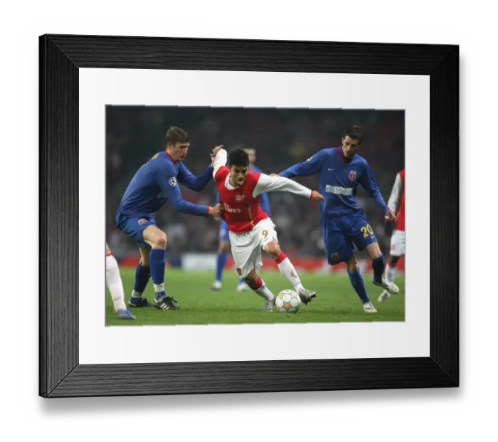 Framed Print : Eduardo (Arsenal) Dorin Goian and Florin Lovin (Bucuresti)