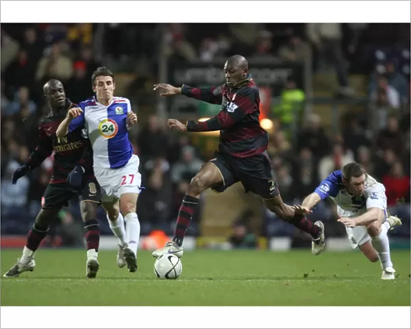Abou Diaby and Lassana Diarra (Arsenal) Matt Derbyshire and David Dunne (Blackburn)