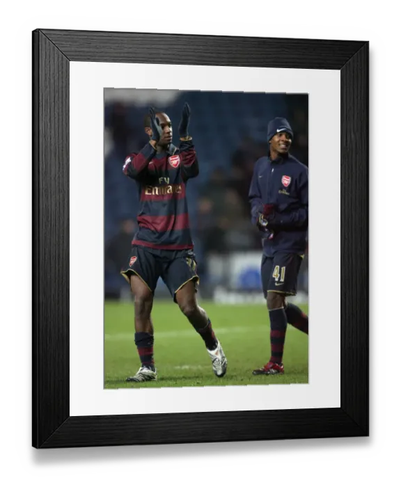 Framed Print : Justin Hoyte and Gavin Hoyte (Arsenal) celebrate at the end of the match