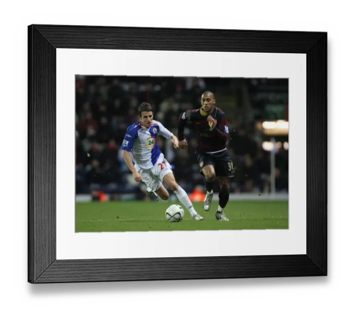 Framed Print : Armand Traore (Arsenal) Matt Derbyshire (Blackburn)