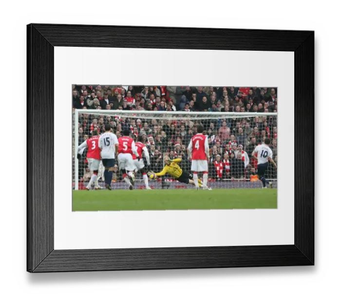 Framed Print : Manuel Almunia Saves Robbie Keane's Penalty: Arsenal Edge Past Tottenham 2-1 in Premier League Framed Print : Manuel Almunia Saves Robbie Keane's Penalty: Arsenal Edge Past Tottenham 2-1 in Premier League