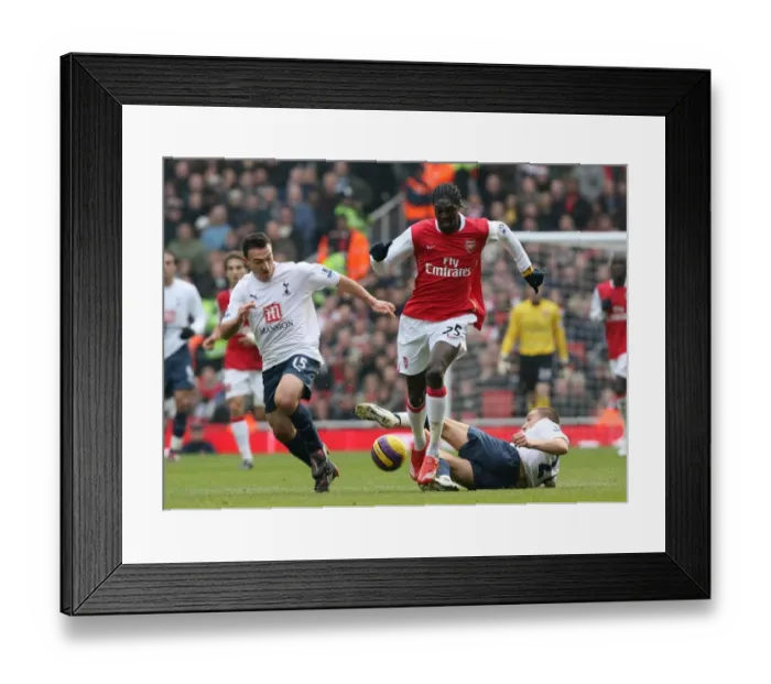 Framed Print : Emmanuel Adebayor (Arsenal) Steed Malbranque and Jamie O Hara (Spurs) Framed Print : Emmanuel Adebayor (Arsenal) Steed Malbranque and Jamie O Hara (Spurs)