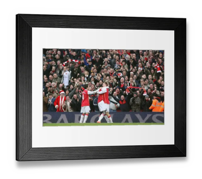 Framed Print : Nicklas Bendtner celebrates scoring the 2nd Arsenal goal with Cesc Fabregas Framed Print : Nicklas Bendtner celebrates scoring the 2nd Arsenal goal with Cesc Fabregas