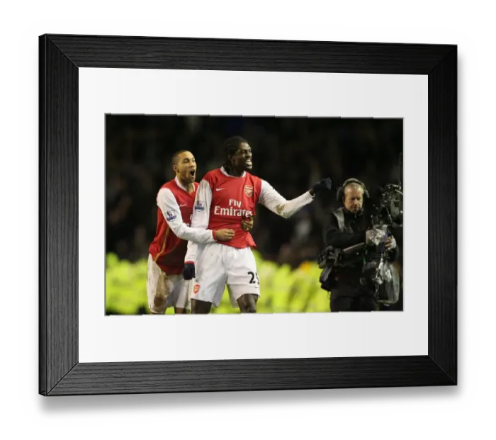 Framed Print : Arsenal's Victory Celebration: Clichy and Adebayor Rejoice after 4-1 Win over Everton Framed Print : Arsenal's Victory Celebration: Clichy and Adebayor Rejoice after 4-1 Win over Everton