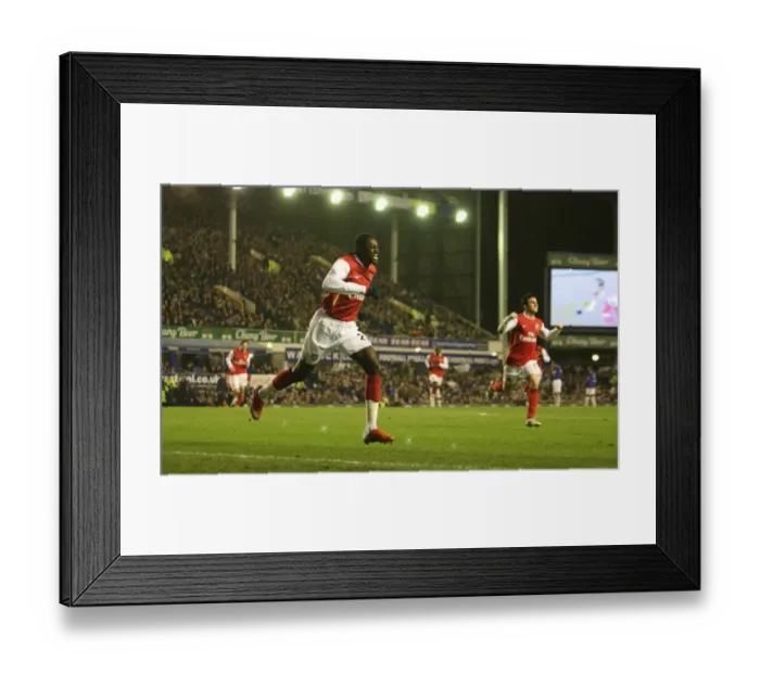 Framed Print : Adebayor's Triumph: Arsenal's 3rd Goal vs. Everton (4-1), Barclays Premier League, 2007 Framed Print : Adebayor's Triumph: Arsenal's 3rd Goal vs. Everton (4-1), Barclays Premier League, 2007
