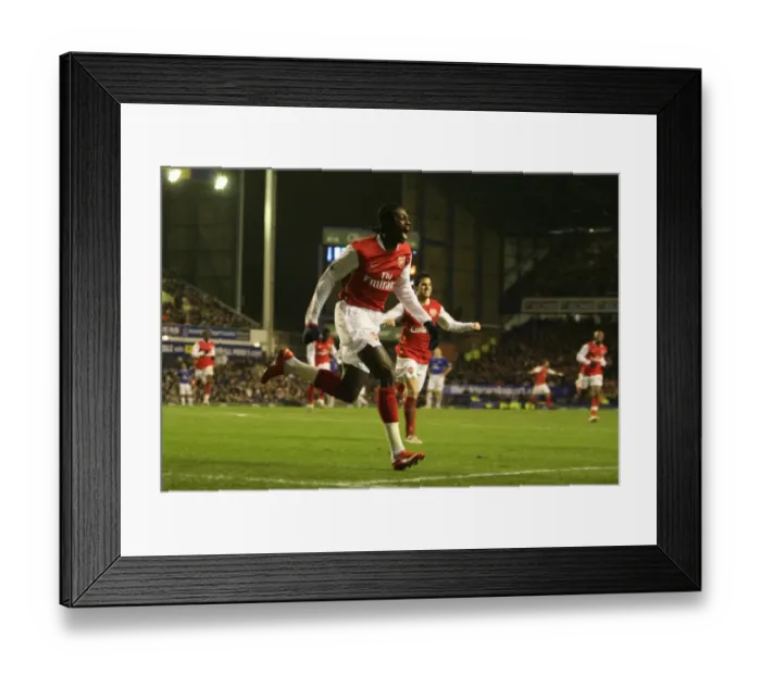 Framed Print : Emmanuel Adebayor celebrates scoring Arsenals 3rd goal Framed Print : Emmanuel Adebayor celebrates scoring Arsenals 3rd goal