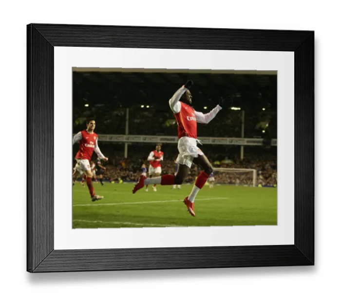 Framed Print : Adebayor's Triumph: Arsenal's Thrilling 4-1 Victory Over Everton, 2007