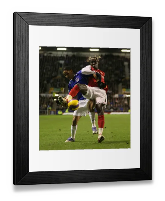 Framed Print : Bacary Sagna (Arsenal) Steven Pienaar (Everton)
