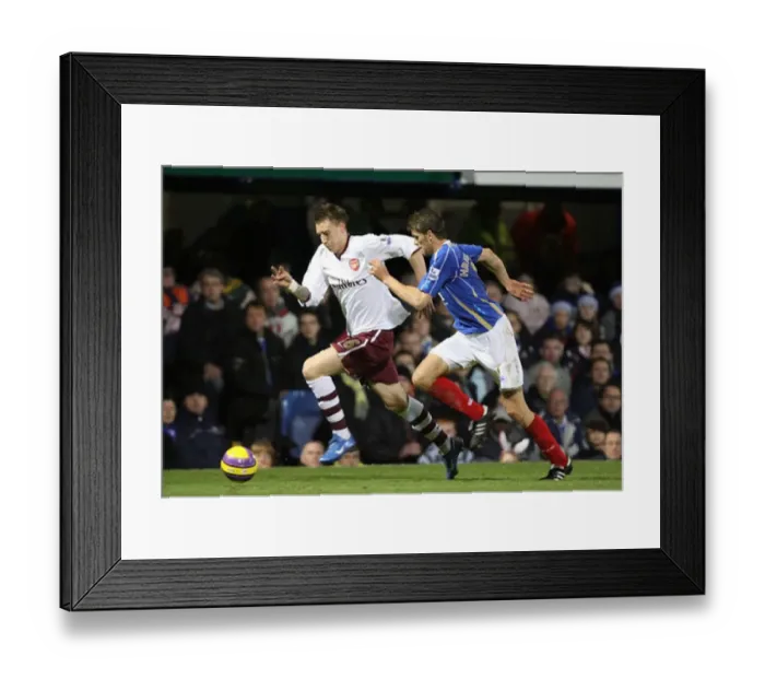 : Nicklas Bendtner (Arsenal) Hermann Hreidarsson (Portsmouth) : Nicklas Bendtner (Arsenal) Hermann Hreidarsson (Portsmouth)