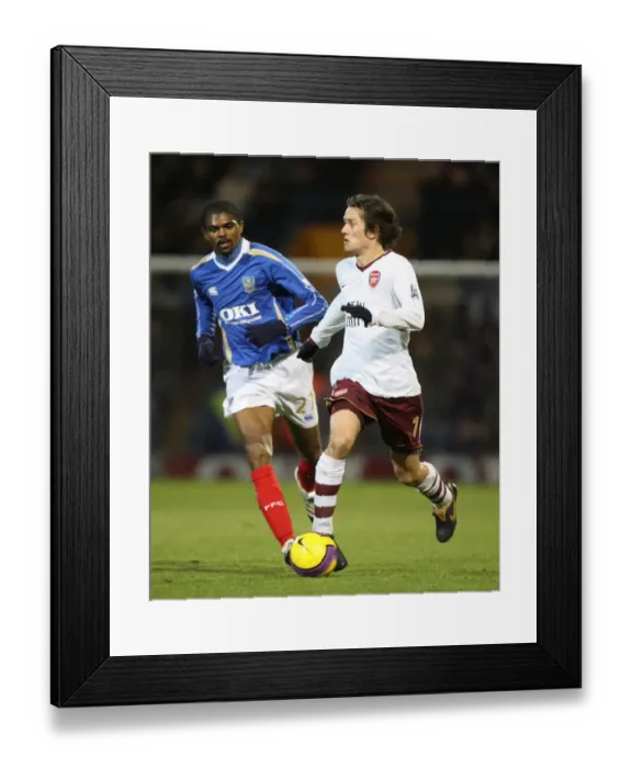 Framed Print : Tomas Rosicky (Arsenal) Kanu (Portsmouth)
