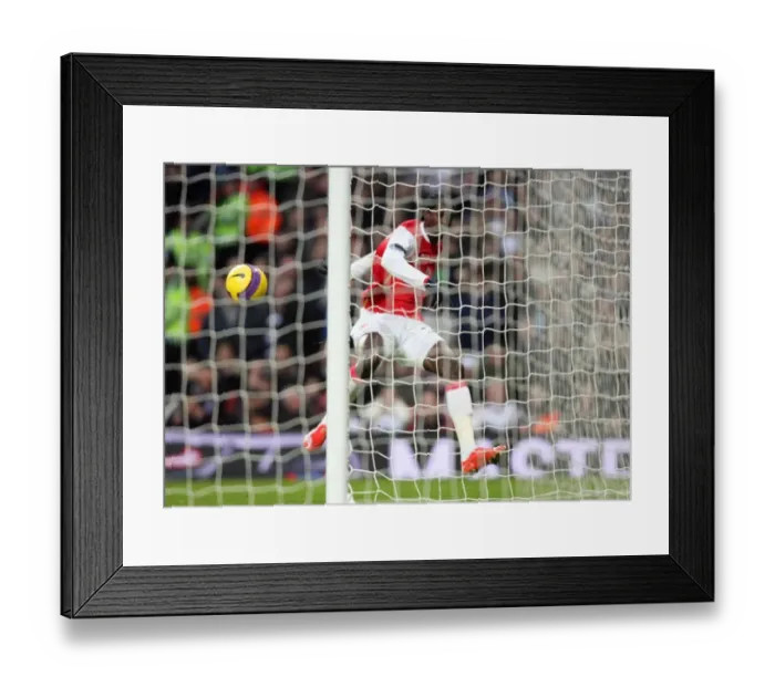Framed Print : Emmanuel Adebayor scores Arsenals 2nd Framed Print : Emmanuel Adebayor scores Arsenals 2nd