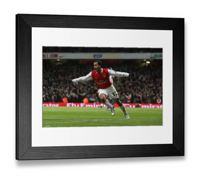Framed Print : Theo Walcott celebrates scoring Arsenals goal Framed Print : Theo Walcott celebrates scoring Arsenals goal