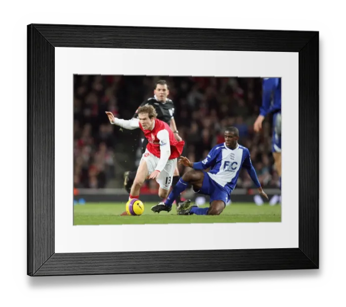 Framed Print : Alex Hleb (Arsenal) Fabrice Muamba (Birmingham)