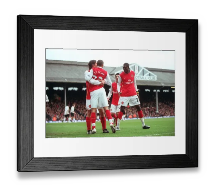 Framed Print : Arsenal Triumph: Adebayor, Rosicky, and Clichy Celebrate First Goal vs. Fulham (0:3), 2007 Barclays Premier League Framed Print : Arsenal Triumph: Adebayor, Rosicky, and Clichy Celebrate First Goal vs. Fulham (0:3), 2007 Barclays Premier League