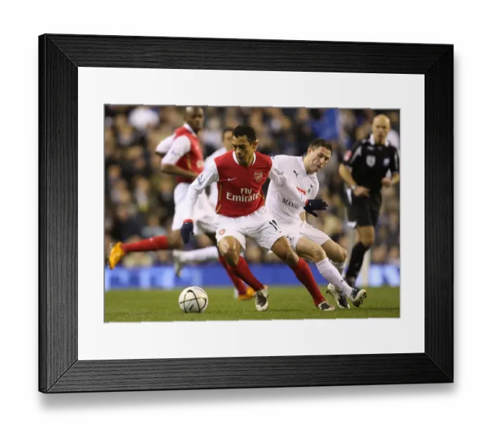 Framed Print : Gilberto vs. Robbie Keane: Unforgettable Rivalry in the Intense Arsenal vs. Tottenham Carling Cup Semi-Final Clash (5:1 in Favor of Spurs)