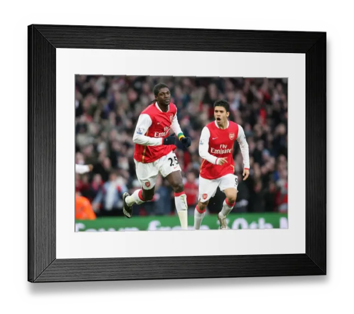 Framed Print : Adebayor and Eduardo: Unforgettable Moment as Arsenal Scores Three against Newcastle in FA Cup Framed Print : Adebayor and Eduardo: Unforgettable Moment as Arsenal Scores Three against Newcastle in FA Cup