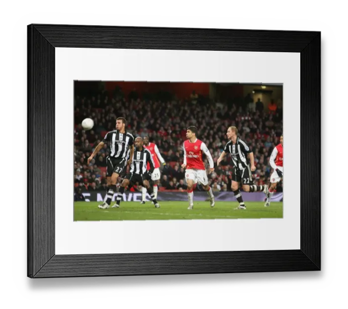 Framed Print : Nicky Butt (Newcastle United) heads past Shay Given to score an own goal