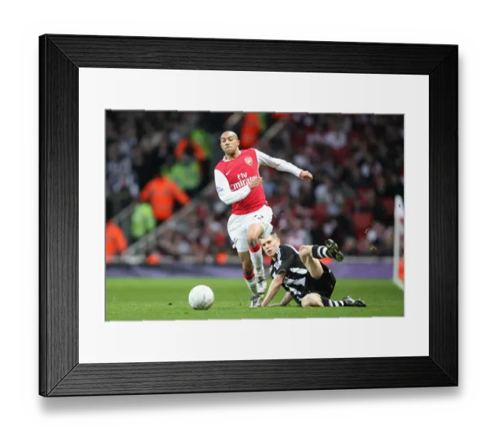 Framed Print : Clash of Stars: Arsenal's Clichy vs Milner in FA Cup Showdown (Arsenal 3:0 Newcastle United, 26 / 1 / 2008)