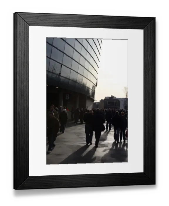 Framed Print : Fans walk around the stadium Framed Print : Fans walk around the stadium