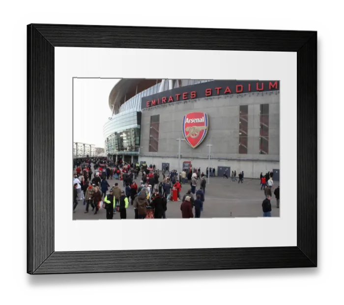 Framed Print : Fans gather outside the stadium Framed Print : Fans gather outside the stadium