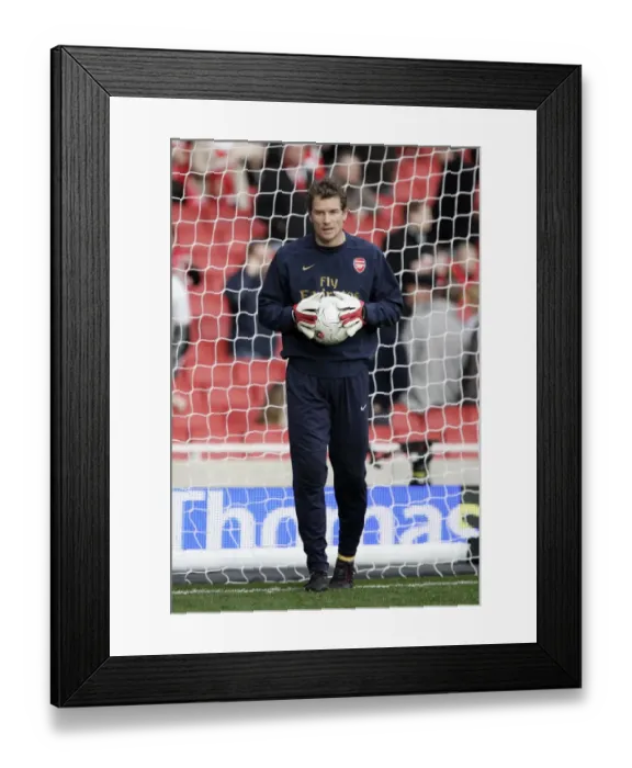 Framed Print : Jens Lehmann (Arsenal) warms up before the match Framed Print : Jens Lehmann (Arsenal) warms up before the match