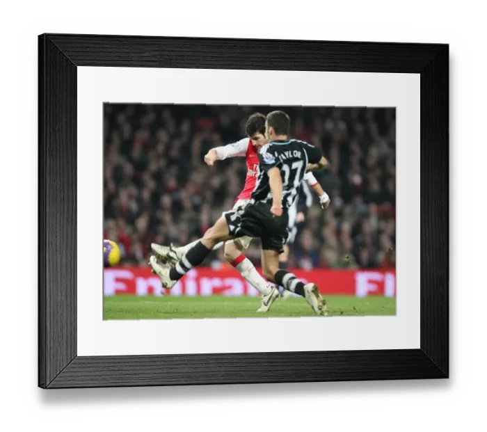 Framed Print : Cesc Fabregas shoots past Shay Given to score the 3rd Arsenal goal Framed Print : Cesc Fabregas shoots past Shay Given to score the 3rd Arsenal goal