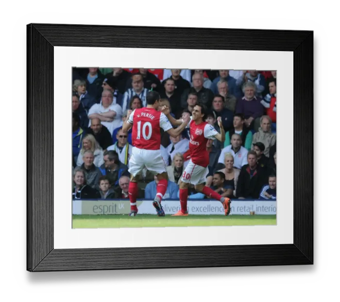 Framed Print : Van Persie and Benayoun Celebrate Arsenal's First Goal vs. West Bromwich Albion (2011-12) Framed Print : Van Persie and Benayoun Celebrate Arsenal's First Goal vs. West Bromwich Albion (2011-12)