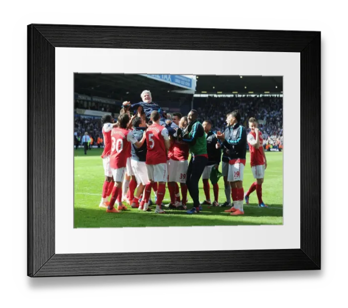 Framed Print : Arsenal Celebrate Promising End to Season: Pat Rice's Emotional Send-Off vs. West Bromwich Albion (2011-12)