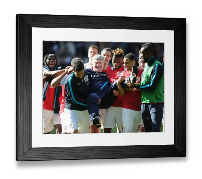 Framed Print : Arsenal's Victory Celebration: Pat Rice's Emotional Send-Off at West Bromwich Albion (2011-12) Framed Print : Arsenal's Victory Celebration: Pat Rice's Emotional Send-Off at West Bromwich Albion (2011-12)