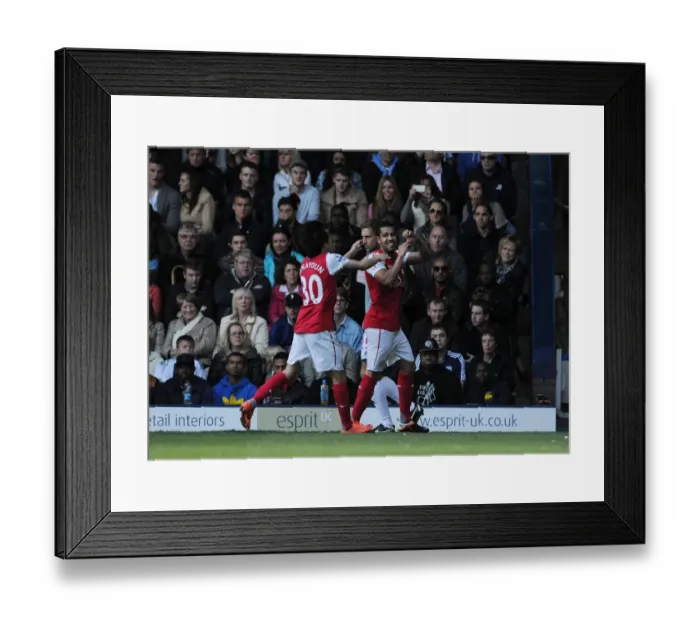 Framed Print : Andre Santos and Yossi Benayoun Celebrate Arsenal's Second Goal vs. West Bromwich Albion (2011-12) Framed Print : Andre Santos and Yossi Benayoun Celebrate Arsenal's Second Goal vs. West Bromwich Albion (2011-12)