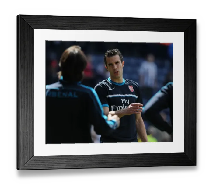 Framed Print : Arsenal's Robin van Persie: Focused Preparation Ahead of West Bromwich Albion Showdown (2011-12)