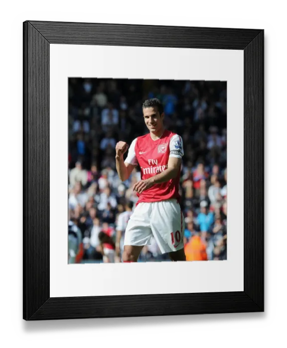 Framed Print : Robin van Persie's Goal and Celebration: Arsenal Secure Victory over West Bromwich Albion (2011-12)