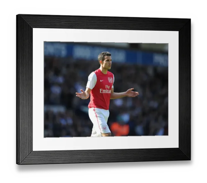 Framed Print : Robin van Persie Leads Arsenal Against West Bromwich Albion in 2011-12 Premier League