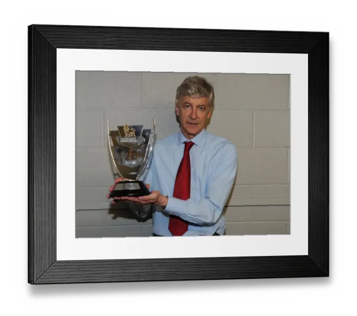 Framed Print : Arsene Wenger Honored with Premier League Greatest Team Award after West Bromwich Albion vs. Arsenal Match (2011-12) Framed Print : Arsene Wenger Honored with Premier League Greatest Team Award after West Bromwich Albion vs. Arsenal Match (2011-12)