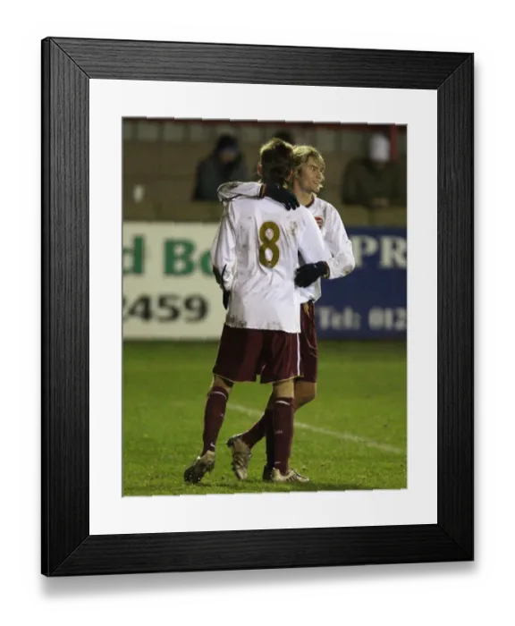 Framed Print : Henri Lansbury celebrates scoring Arsenals 4th goal with Mark Randall Framed Print : Henri Lansbury celebrates scoring Arsenals 4th goal with Mark Randall