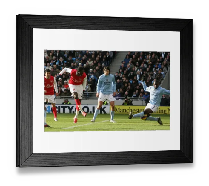Framed Print : Adebayor Stuns Manchester City: First Arsenal Goal in Epic 3-1 Premier League Victory Framed Print : Adebayor Stuns Manchester City: First Arsenal Goal in Epic 3-1 Premier League Victory