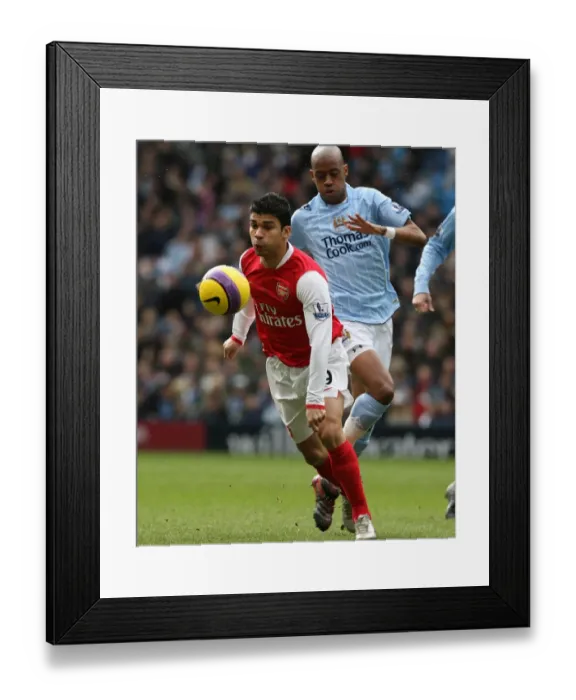 Framed Print : Eduardo (Arsenal) Gelson Fernandes (Manchester City)