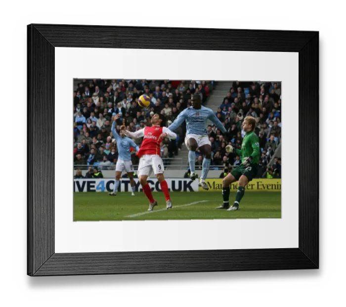 Framed Print : Eduardo shoots past Micah Richards and Joe Hart to score the 2nd Arsenal goal Framed Print : Eduardo shoots past Micah Richards and Joe Hart to score the 2nd Arsenal goal