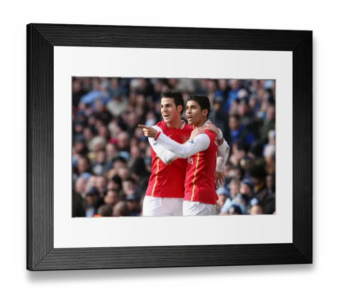 Framed Print : Eduardo (Arsenal) celebrates his goal with Cesc Fabregas Framed Print : Eduardo (Arsenal) celebrates his goal with Cesc Fabregas