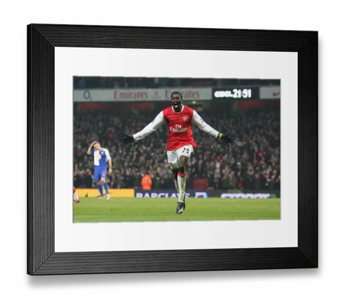 Framed Print : Adebayor's Brace: Arsenal's 2-0 Triumph Over Blackburn Rovers, 2008