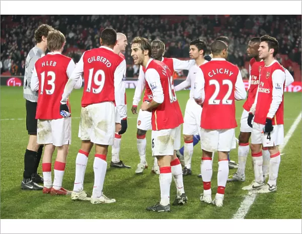 The Arsenal celebrate after the match