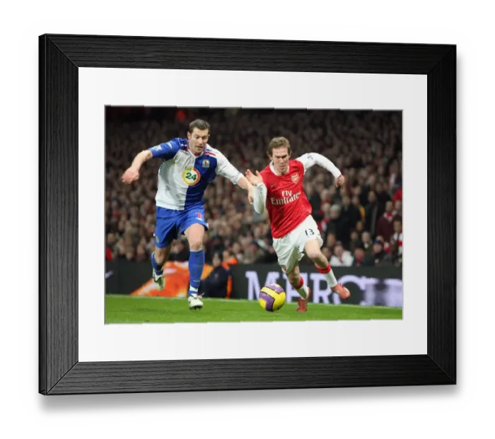Framed Print : Arsenal's Double Victory: Alex Hleb Shines in 2:0 Win Over Brett Emerton and Blackburn Rovers (Barclays Premier League, Emirates Stadium, 11 / 2 / 08)